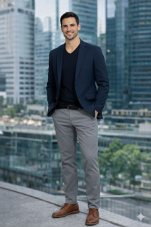 JCH POLO PIMA CUELLO V - AZUL MARINO