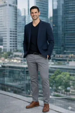 JCH POLO PIMA CUELLO V - AZUL MARINO