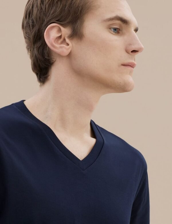 JCH POLO PIMA CUELLO V - AZUL MARINO